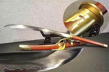 

Chinese KungFu Guard Broadsword Sword Clay Tempered T10 Steel Sharp WuShu Da Dao Battle Ready Copper Fittings