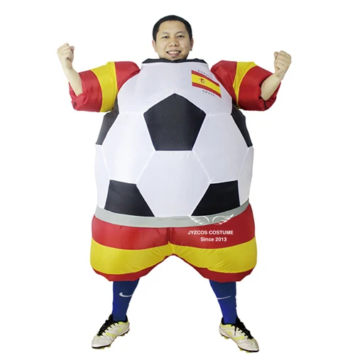 Надувной футбольный мяч костюм карнавальный костюм Хэллоуина для взрослый футбол плеер надувной костюм на вечеринку костюм нарядное платье - Цвет: Spain