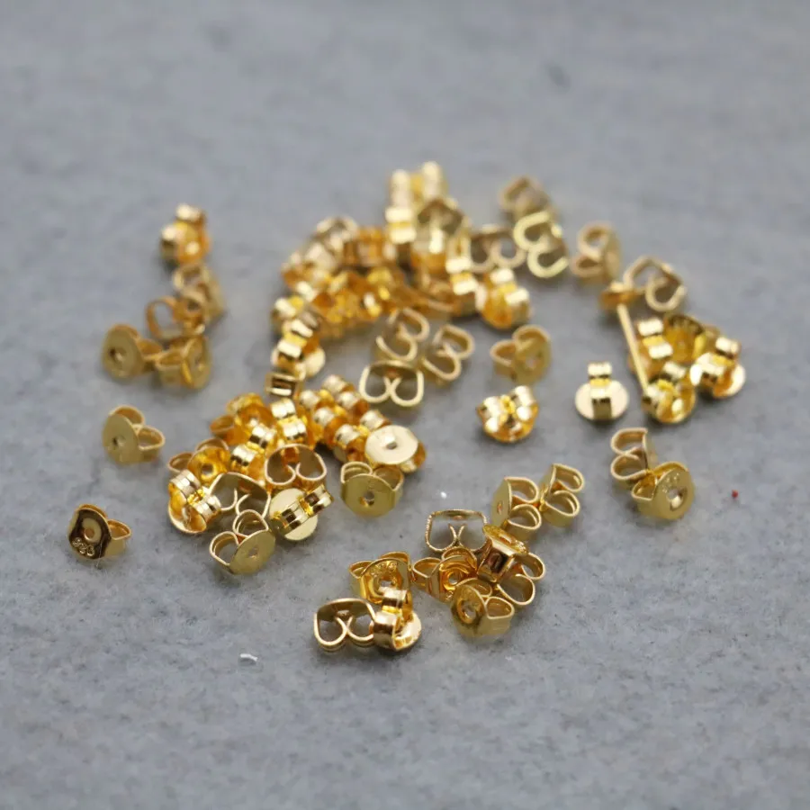 100PCS Boutique Butterfly Earplugs Gold-Color DIY Fittings For Accessory Hardware Parts Fashion Jewelry Making Design | Украшения и