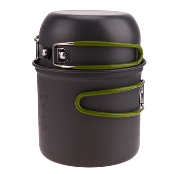 

Ultralight Camping Pot with Folding Handle Outdoor Cookware Utensils Picnic BBQ Tableware Non-stick Pot Pan Bowls with Lid