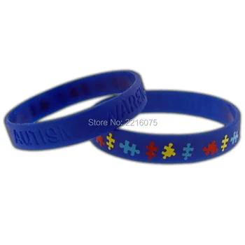 

300pcs Medical Alert Autism Awareness wristband silicone bracelets free shipping by DHL express