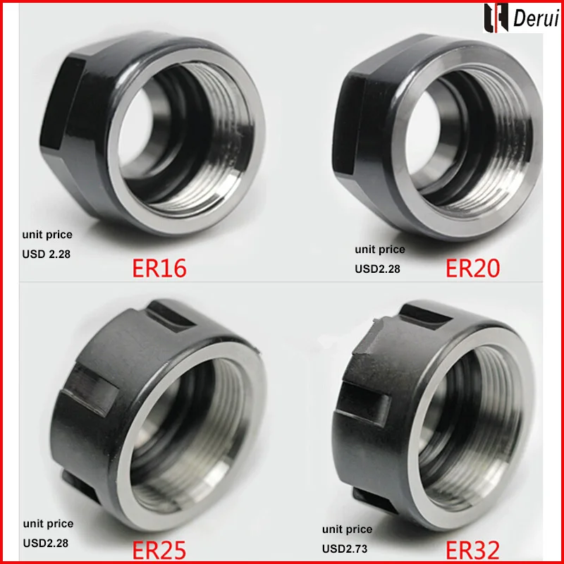 

High precision spare parts cnc router engraving accessory pressure cap clamping nut collect nut