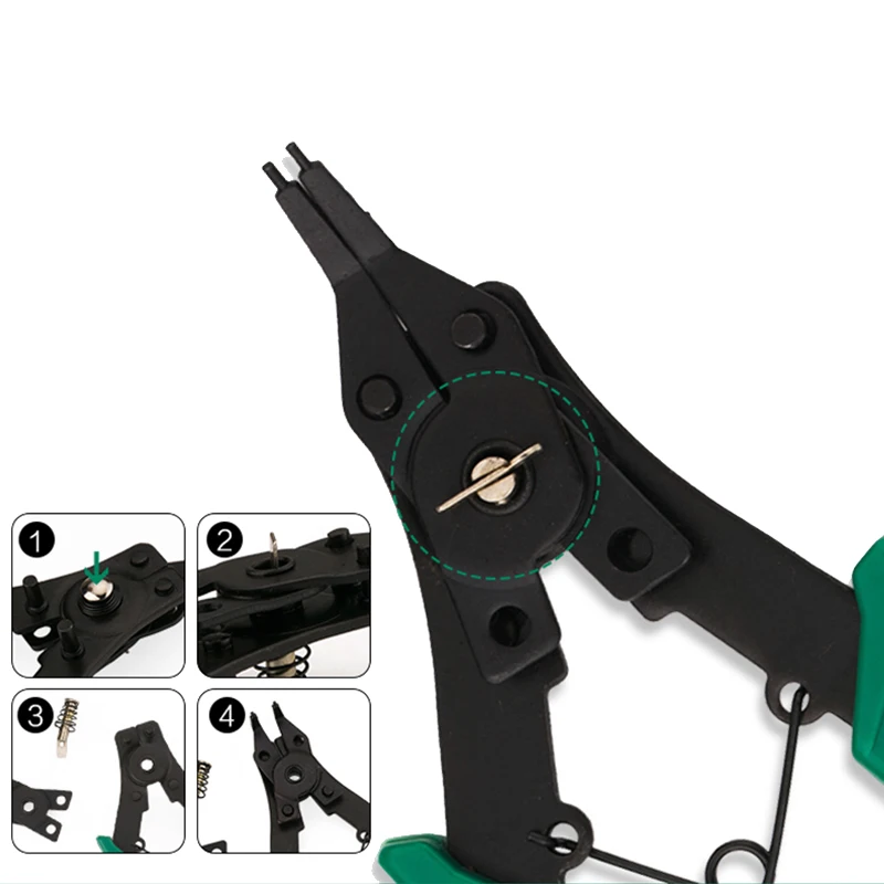 Щипцы Стопорные 4 в 1 комбинированные клещи с гибкой головкой|snap ring pliers|combination