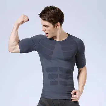 

2017 Men Workout Gymming Shaper Top Tee Sporting Runs Yogaing Compress Fitness Beach Exercise T-shirts Clothing T Shirts MA06