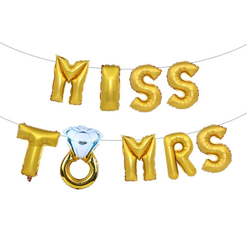 

Wedding Decoration Bride To Be Diamond Ring Letter Balloon Mr Mrs Bridal Shower Wedding Event Bachelorette Party Diy Supplies