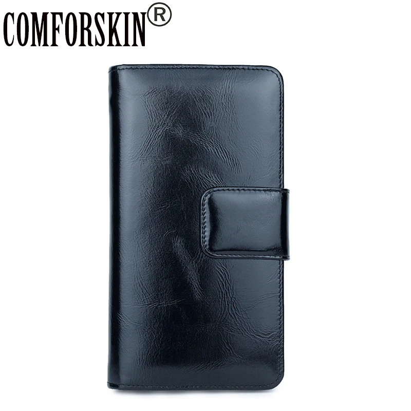 

COMFORSKIN Brand 100% Genuine Oil Waxing Leather Credit Card Holders Card Case Large Capacity Card Wallets Multi-Card Bit Purse