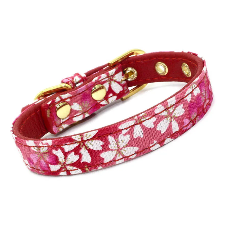 Cat Collars Floral Fabric and Microfiber Neck Belt Decorative Collar for Cats Small Dogs Pet Products coleira para gato | Дом и сад