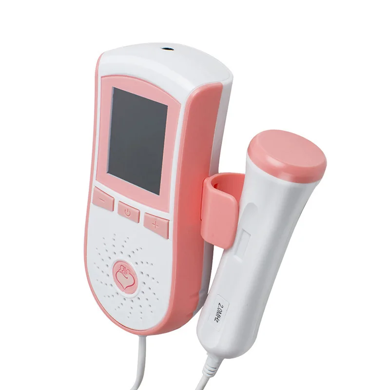 Цветной ЖК-дисплей карманный фетальный допплер пренатальный монитор для детского сердца 3 МГц зонд двойной интерфейс дисплей розовый фетальный Доплер