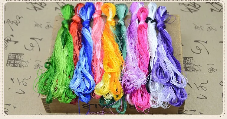 50 цветов, нити для вышивки Сучжоу, вышивка DIY, Цветные шелковые нити для вышивки