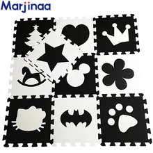 Marjinaa EVA New 10pcs 11 8 11 8 Puzzle Floor GYM Soft Kids Foam Mat Black