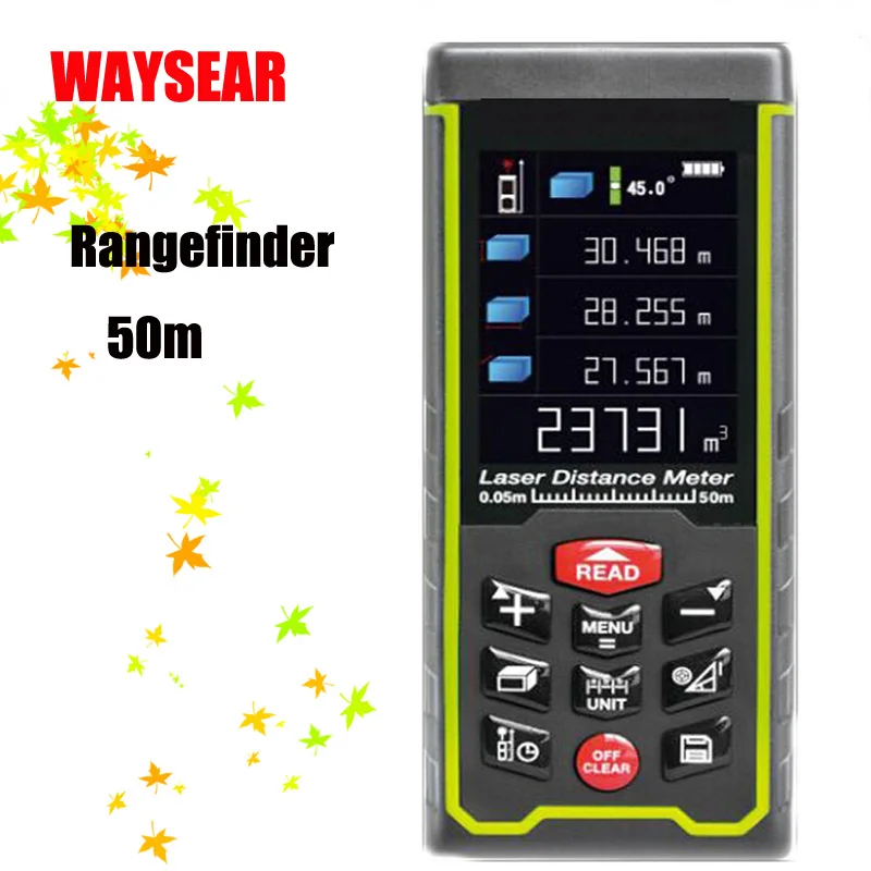 

Handheld Laser rangefinder Range finder Laser distance meter tape 50M 70M 100M Digital Ruler Measure Angel Rechargeabel SW-S100