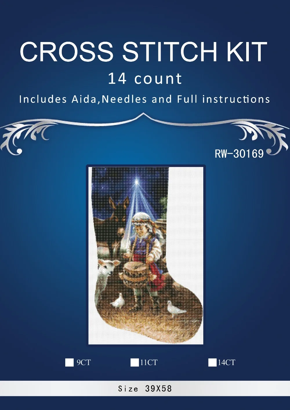 

Christmas Sock SD032 Embroidery floss Counted Cross Stitch 14CT DIY Needlework Cross Stitch Kits For Embroidery a CrossCrafts