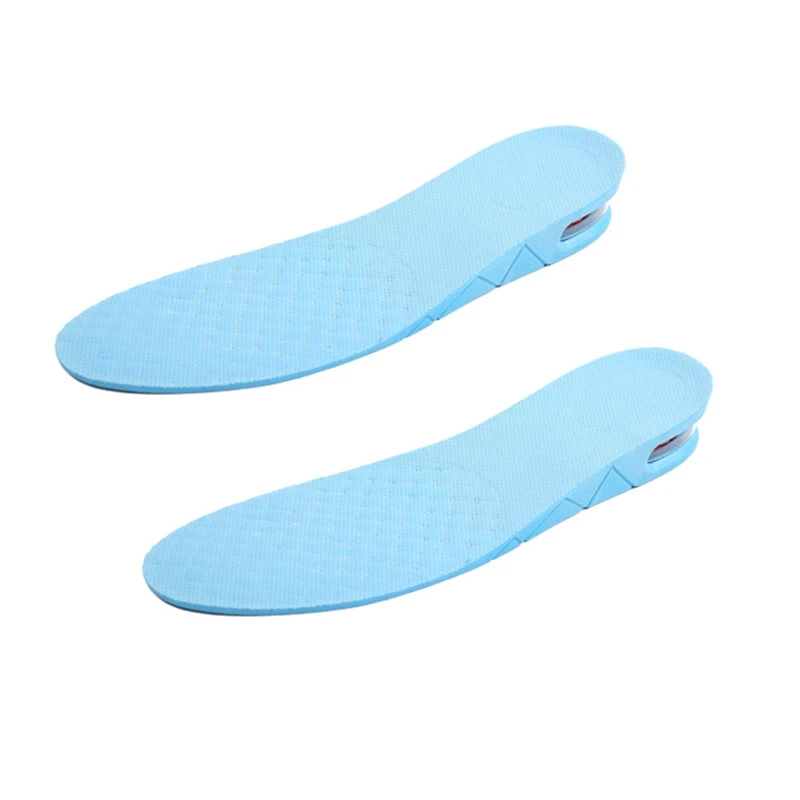 USHINE 3cm Cushion Heightening Height Adjustable Cut Heel Shoe Insole Taller Women Men Height Increase Insole Foot Pads Sport - Цвет: Синий