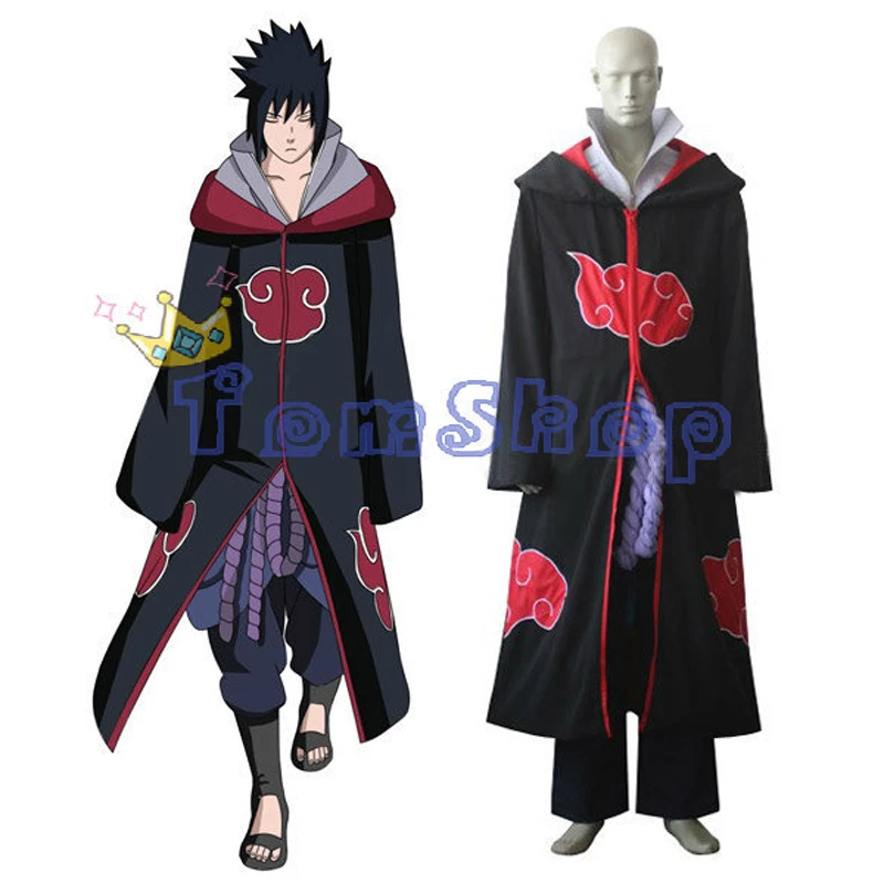 

Japanese Anime Naruto Shippuuden Team Taka Hawk Uchiha Sasuke Deluxe Cosplay Costume Combo Set(Cloak+Tops+Pants+Apron+Belt)