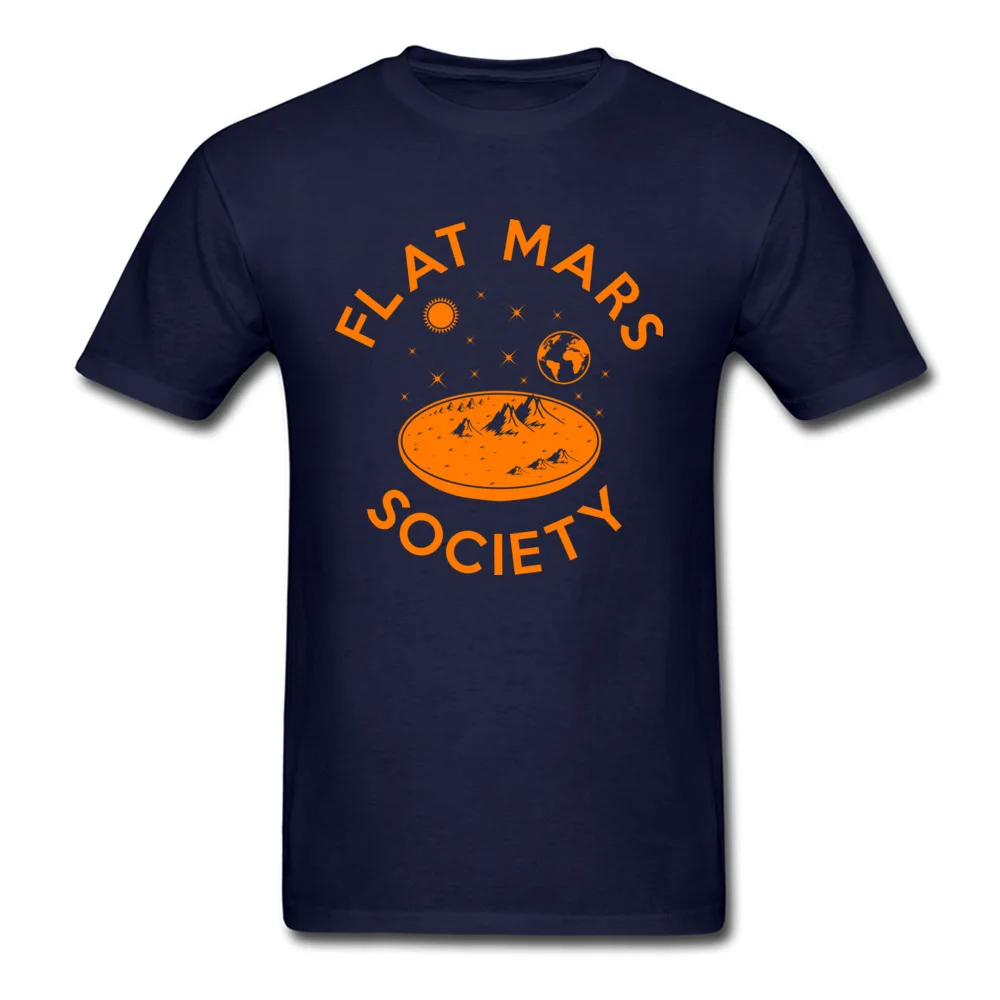 Flat mars society Pure Cotton Top T-shirts for Adult Short Sleeve Crazy Tops Tees Plain Summer Round Neck Tees Normal Flat mars society navy