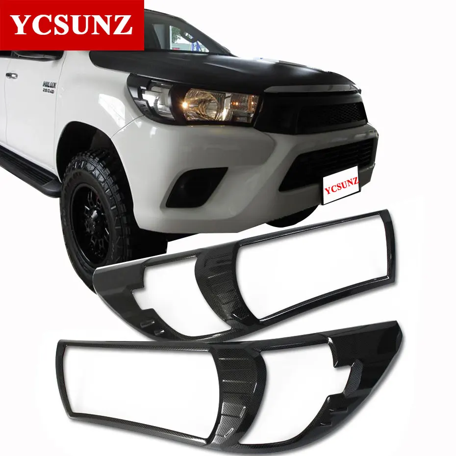 2016 2017 Carbon Fiber Headlights Cover For Toyota Hilux Revo 2016