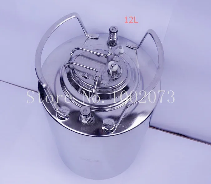 New Stainless Steel 12L Soda TANK Homebrew Beer Cornelius Keg Ball Lock Style OB Keg With Metal Handles (1)