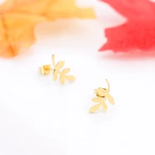 10 пар Винтажные серьги в форме листа для женщин ювелирные изделия из нержавеющей стали геометрические листья Brincos подарки