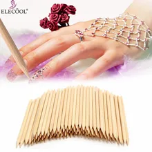 ELECOOL, 100 шт., инструмент для маникюра, кутикулы, толкатель для апельсинового дерева, палочка, толкатель для удаления кутикулы, для ногтей, маникюра, педикюра, уход за ногтями, инструменты для дизайна ногтей