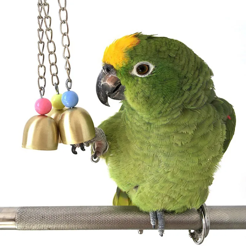 

Pet Parrot Bell Chewing Toy Pigeon Cockatiel Parrot Booth Bite Game Good Sound Favorite Toy Bird Cage Accessories