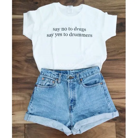 

say no to drugs yes to printing tshirt casual Comfortable tee unisex summer short sleeve funny style shirts cotton tops clothing