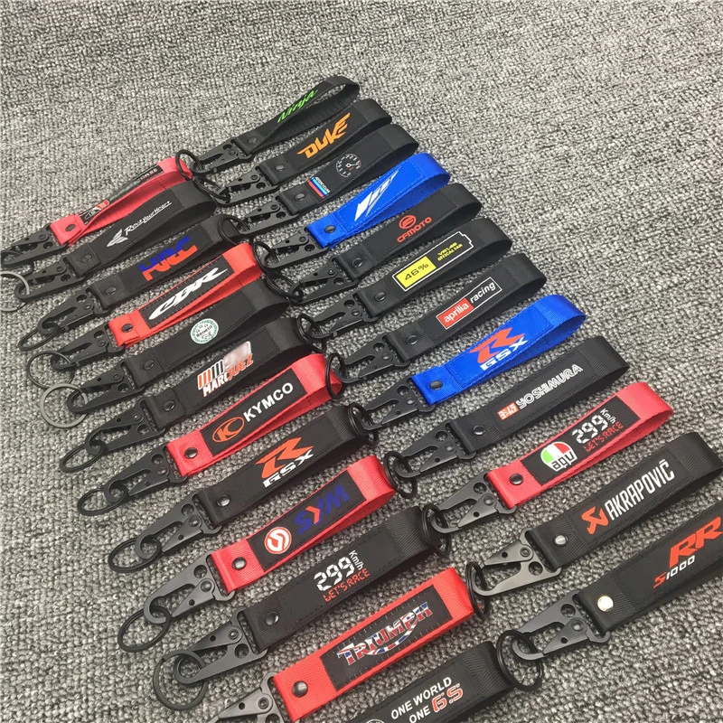 

NEW Motorcycle Embroidery Key Holder Chain Collection Keychain For BMW Suzuki Yamaha Kawasaki Ducati Honda KTM Badge Keyring