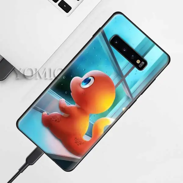 Силиконовый чехол Pokemons ball Pika для samsung Galaxy S10e S9 S8 S10 Plus S7 Note 9 8 A50 A70, черный мягкий чехол - Цвет: D-011