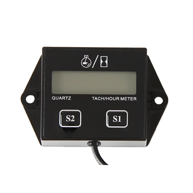 Free Shipping!Digital Resettable Tach Hour Meter Record RPM Tachometer
