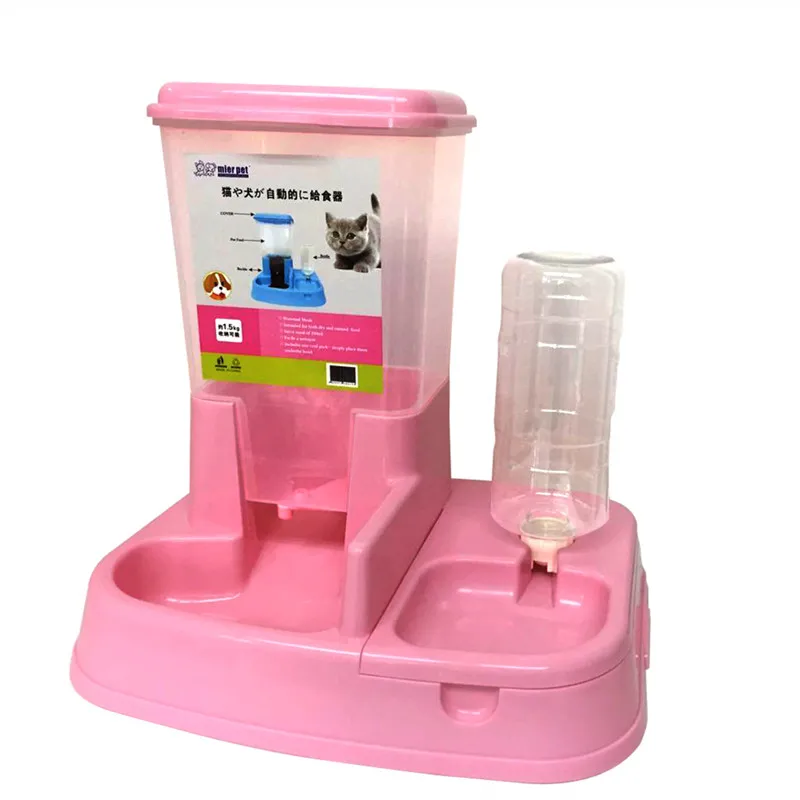 Pet Dog пластиковый автоматический контейнер для еды прочный водный пищевой набор кормушка для маленьких и крупных собак кошек BW745