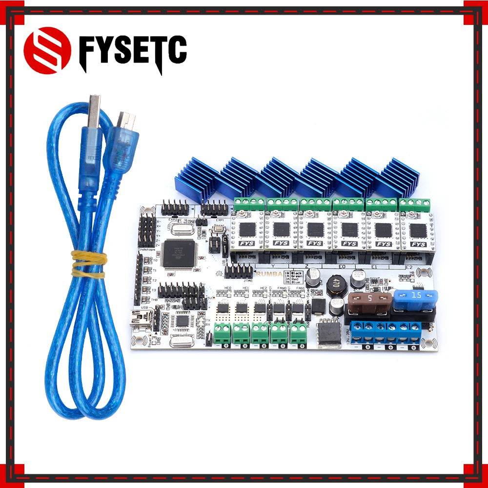 

Rumba Plus Motherboard Rumba Plus Board+ Allow Six Motor For 3pcs Extruder With 6pcs TB67S109 Stepper Motor Driver