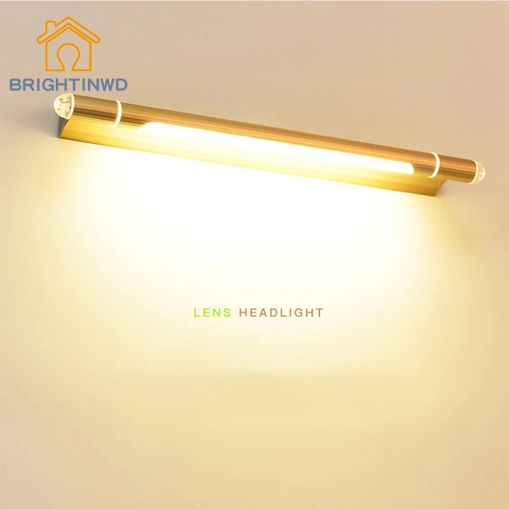 

BRIGHTINWD New Wall Lamp Contracted Led Lens Headlight Bathroom Toilet Waterproof Bathroom Mirror Cabinet Light Make-upT4 Lamps