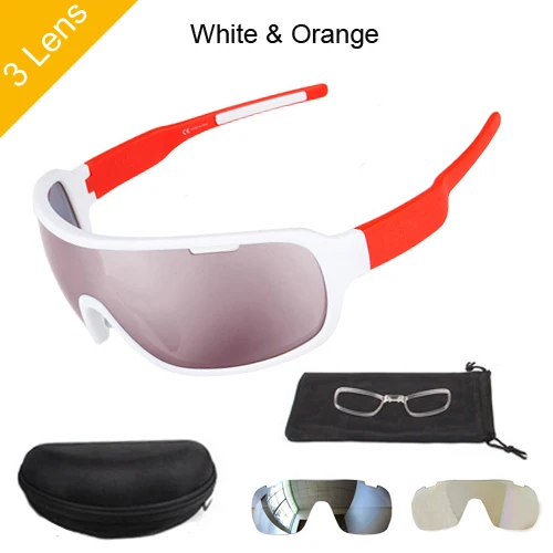 NEWBOLER спортивные велосипедные очки 5 поляризованные линзы велосипедные солнцезащитные очки Горный велосипед очки для мужчин и женщин gafas oculos ciclismo - Цвет: 3 lens white orange