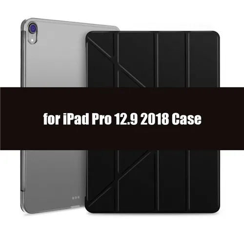 Чехол для iPad Pro 12,9, GOLP из искусственной кожи передняя крышка+ Жесткий ПК задняя Магнитная Смарт-Крышка для iPad Pro 11 чехол - Цвет: Black 12