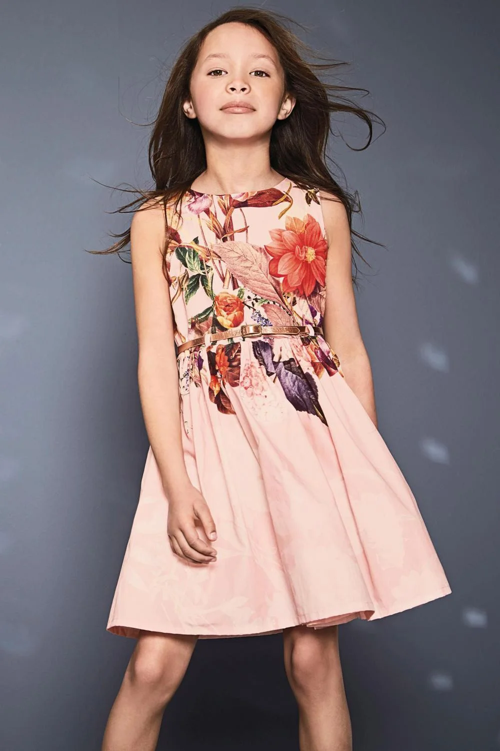 Г. Новое поступление, платья для девочек брендовые Детские платья ремни, 2 предмета, детская одежда с цветочным принтом без рукавов, модное платье-майка