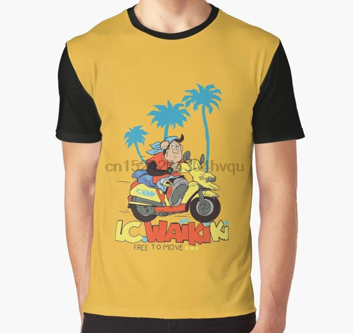 

All Over Print 3D Tshirt Men Funny T Shirt Biker Monkey Waikiki free to ride Full Print Big print Graphic T-Shirt