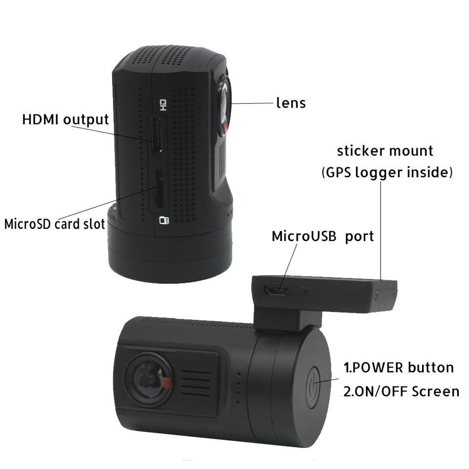  Conkim DVR Car Dash Camera GPS Novatek 1080P 60FPS Ultra HD Digital Video Recorder Super Capacitor 