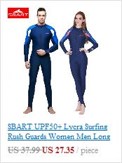 SBART для мужчин и женщин Lycra rashguards UPF50+ Плавание Дайвинг облегающий гидрокостюм для спорта на открытом воздухе короткий рукав Рашгард для серфинга