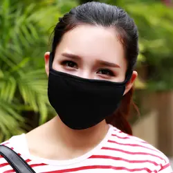 Черный рот маска хлопок для мужчин женщин анти пыли защитный двойной маска KPOP моющиеся много раз