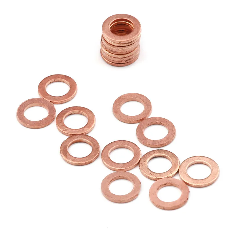 

20PCS Solid Copper 6x10x1mm Washer Flat Ring Gasket Sump Plug Oil Seal Fittings Washers Fastener Hardware Accessories