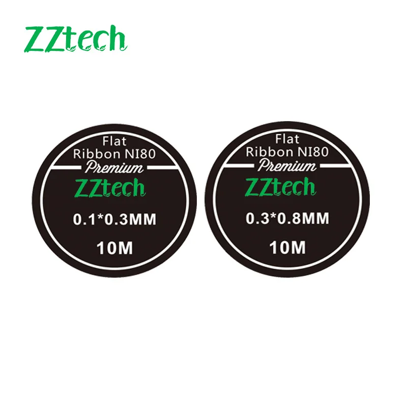 

ZZtech new NI80 Flat Ribbon 0.3*0.8mm heating wire 10m/roll for Electronic Cigarette RDA Resistance Wire DIY Atomizer coil