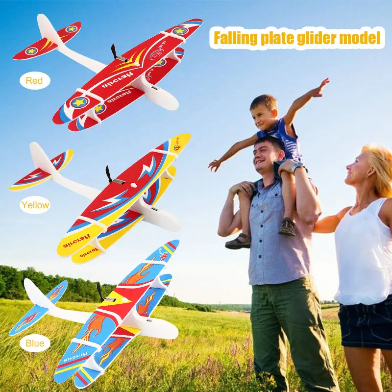 

Airplane Aircraft Toy Outdoor Light Premium Inertial Children Interesting Electric Hand Launch Smooth Glider