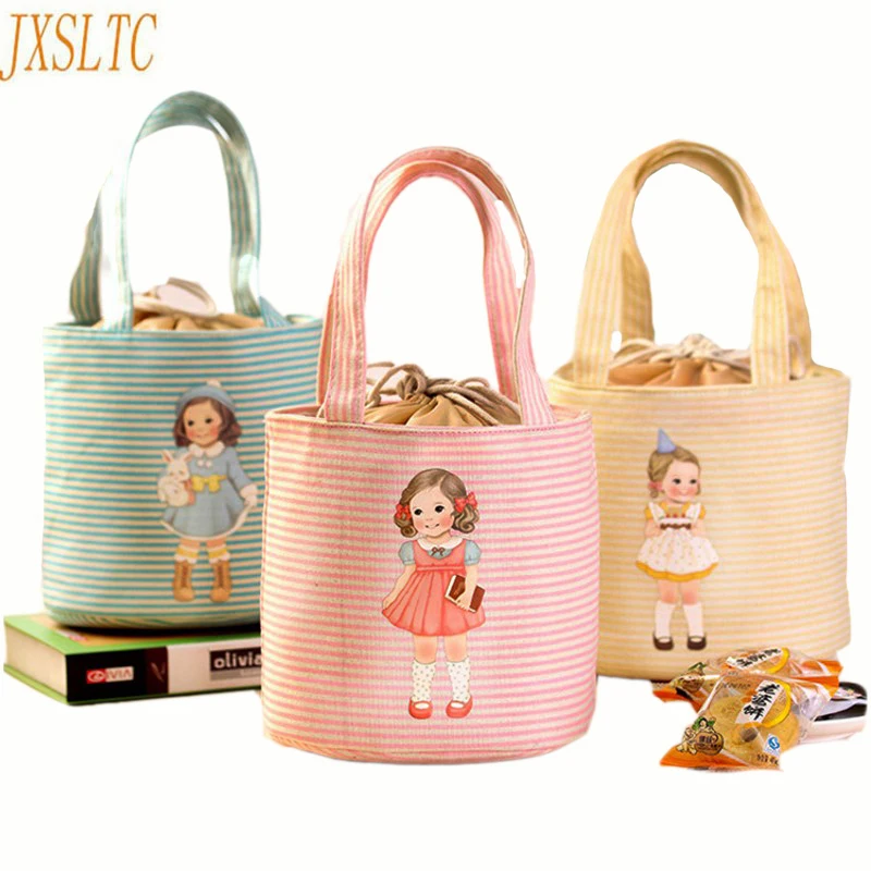 

JXSLTC Brand Handbag Lunch Bag Food Cold Storage Bags Oxford Cloth Waterproof Cutdoor Picnic Refrigerated Bag Cute Girl Ice Pack