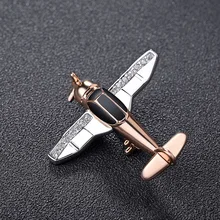 Homens topo simples de cristal pequenos aviões broche feminino strass pino alta qualidade festa casamento presente avião broches h1280
