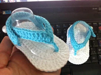 

QYFLYXUE2018 Summer New Baby Wool Shoes, Preschool Shoes, Toddlers, Soft Bottom Shoes, Hand Knitted Double Bottom Flip Flops.