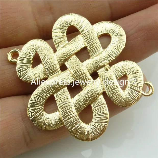 Free Shipping 14097 5PCS Matte Gold Color Tradition Chinese Knot Connector Pendant Charm | Украшения и аксессуары