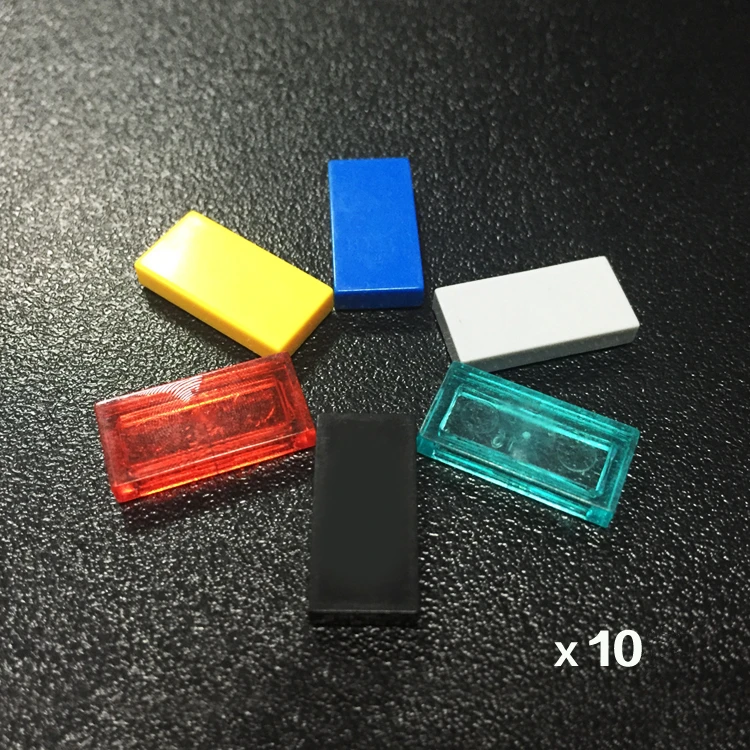

10PCS 1X2 Flat Transparent Brick Military Gun Weapons City Police Parts Playmobil Mini Figures Building Block Brick Original Toy