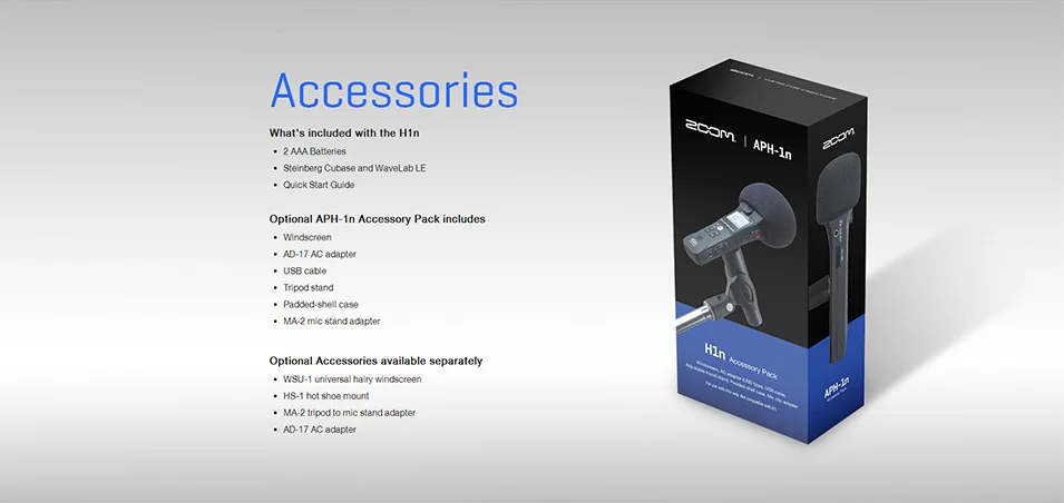 Zoom APH1n APH-1n набор аксессуаров для ZOOM H1n Handy recorder регулируемый штатив Стенд микрофонный Зажим адаптер и т. д