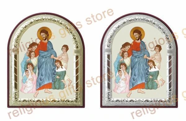 Серия Religion семья картины Иисус католические символы покрытые металлом серебро