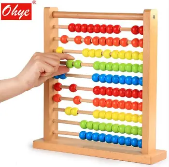 

New children's computing frame early teaching mathematics teaching aids wooden ten-point bead calculation frame toy