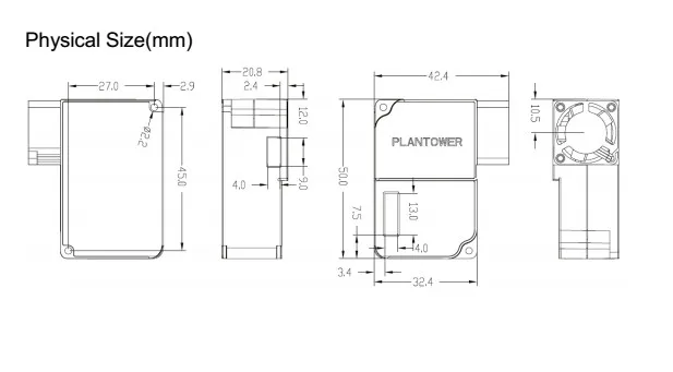 PLANTOWER Laser PM2.5 датчик пыли PMS3003 высокоточный лазерный датчик концентрации пыли цифровые частицы пыли G3